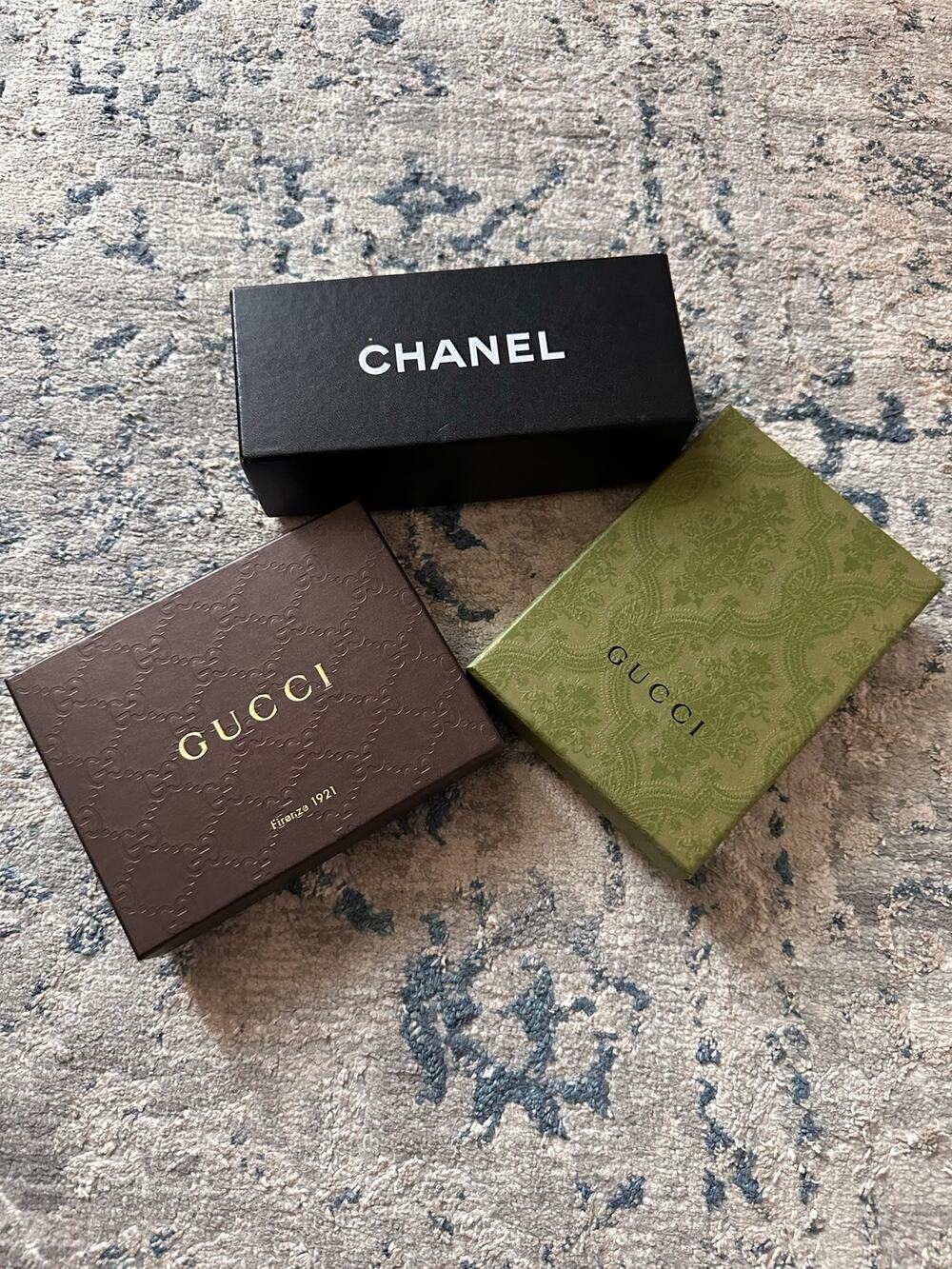 Authentic Luxury Box Bundle of (3) ~ (2) Gucci and (1) Chanel Boxes/Storage